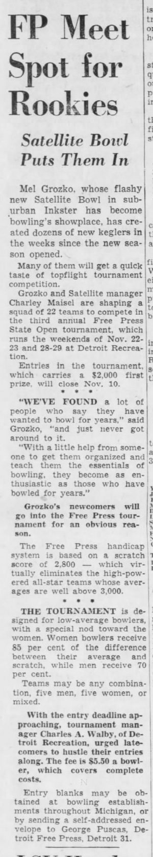 Satellite Bowl - November 1958